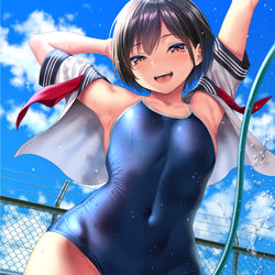 This is a pixiv picture whose title is スク水JKさん.