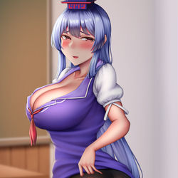 This is a pixiv picture whose title is 慧音先生のおしり.