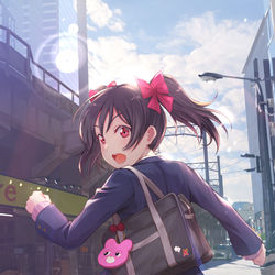 This is a pixiv picture whose title is にこ逃走.