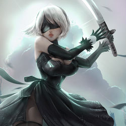 This is a pixiv picture whose title is 2B Pinup.