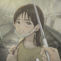 This is a pixiv picture whose title is やまない雨.