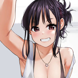 This is a pixiv picture whose title is 「いとこで家庭教師のお姉ちゃん」ご褒美なでなで.