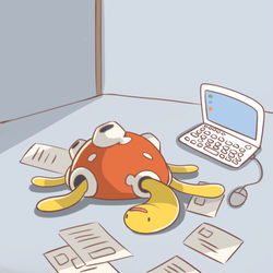 This is a pixiv picture whose title is やる気でないツボツボ.