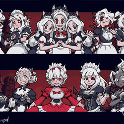 This is a pixiv picture whose title is Helltaker - Maid Edition.