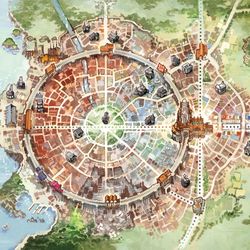 This is a pixiv picture whose title is 鐵道の街の地図.
