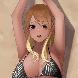 This is a pixiv picture whose title is 水着愛依.