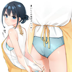This is a pixiv picture whose title is エプロン姿の女の子.