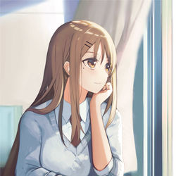 This is a pixiv picture whose title is 後ろの席の幼馴染.