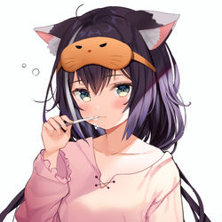 This is a pixiv picture whose title is 寝ぼけ歯みがきキャルちゃん.