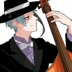 This is a pixiv picture whose title is ジェイドさんと楽器.