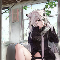 This is a pixiv picture whose title is Lappland - Arknights.