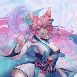 This is a pixiv picture whose title is Love Ahri everyday.