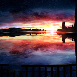 This is a pixiv picture whose title is 日暮れの残り日.
