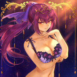 This is a pixiv picture whose title is 下着モデル「スカディ様」.