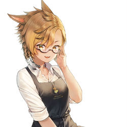 This is a pixiv picture whose title is 装備とか作ってくれる眼鏡エプロンッテ.