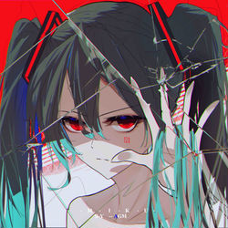 This is a pixiv picture whose title is miku  玻璃.
