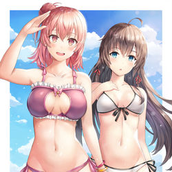 This is a pixiv picture whose title is 雪乃 結衣 水着.