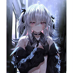This is a pixiv picture whose title is ☔️😢.