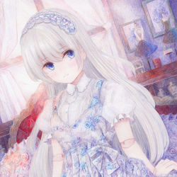 This is a pixiv picture whose title is 人形偏愛症.