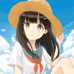 This is a pixiv picture whose title is 麦わら帽子.