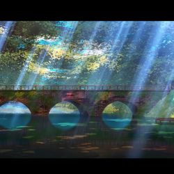 This is a pixiv picture whose title is 眼鏡橋.