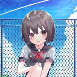 This is a pixiv picture whose title is スク水.