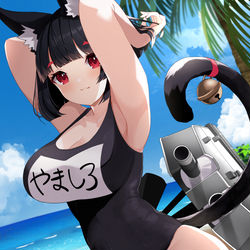 This is a pixiv picture whose title is 水着山城.