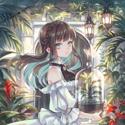This is a pixiv picture whose title is 植物と白魔女.