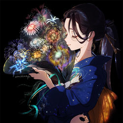 This is a pixiv picture whose title is 華火束ねて.