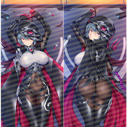 This is a pixiv picture whose title is [R15受注]崩坏3rd 渡鸦 raven 抱き枕カバー.