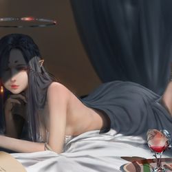 This is a pixiv picture whose title is 黑后.