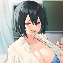 This is a pixiv picture whose title is しつこく海に誘ってくる前の席の女子.