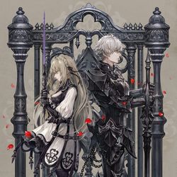 This is a pixiv picture whose title is BLACK & WHITE.