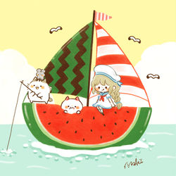 This is a pixiv picture whose title is スイカ号.