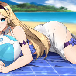 This is a pixiv picture whose title is Beach date with Durandal.