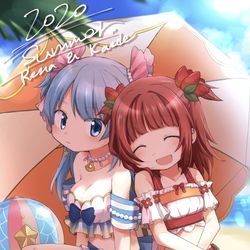 This is a pixiv picture whose title is 2020水着 かえで＆レナ.