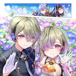 This is a pixiv picture whose title is 【お仕事】💐白猫プロジェクト6周年お祝いイラスト🎀.