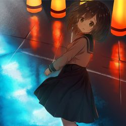 This is a pixiv picture whose title is 雨の工事現場.