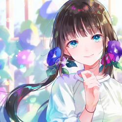 This is a pixiv picture whose title is 朝顔.