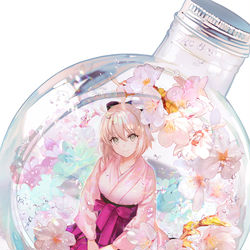 This is a pixiv picture whose title is ハーバリウム沖田さん.