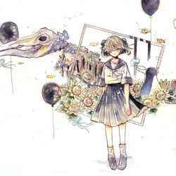 This is a pixiv picture whose title is 巡りて夏の果て.