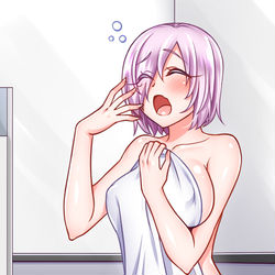 This is a pixiv picture whose title is 寝起きマシュ.