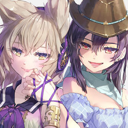This is a pixiv picture whose title is 神子と早鬼.