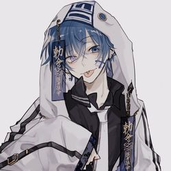 This is a pixiv picture whose title is 【アパレル予約開始】キョンシー系男子.