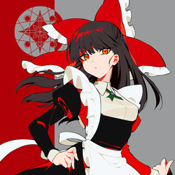 This is a pixiv picture whose title is メイド霊夢.