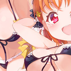 This is a pixiv picture whose title is 🍊えろメイド千歌ちゃんのお掃除訪問🧡.