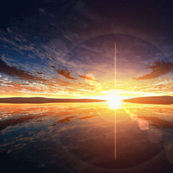 This is a pixiv picture whose title is 夕日.