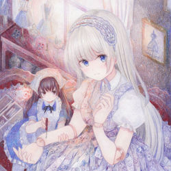 This is a pixiv picture whose title is ドールと小人の人形遣い.
