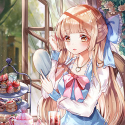 This is a pixiv picture whose title is カフェ.