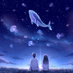 This is a pixiv picture whose title is 两小无猜.